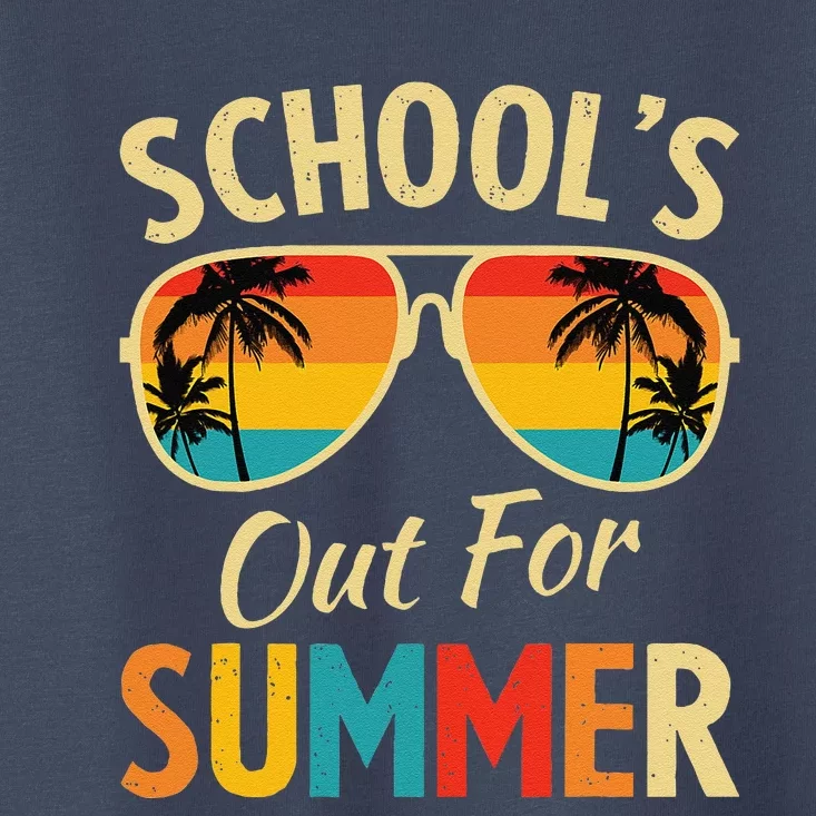 Last Day Of School Retro Schools Out For Summer Teacher Toddler T-Shirt