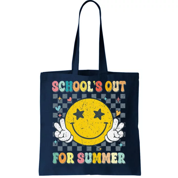 Last Day Of School Retro Schools Out For Summer Teacher Tote Bag