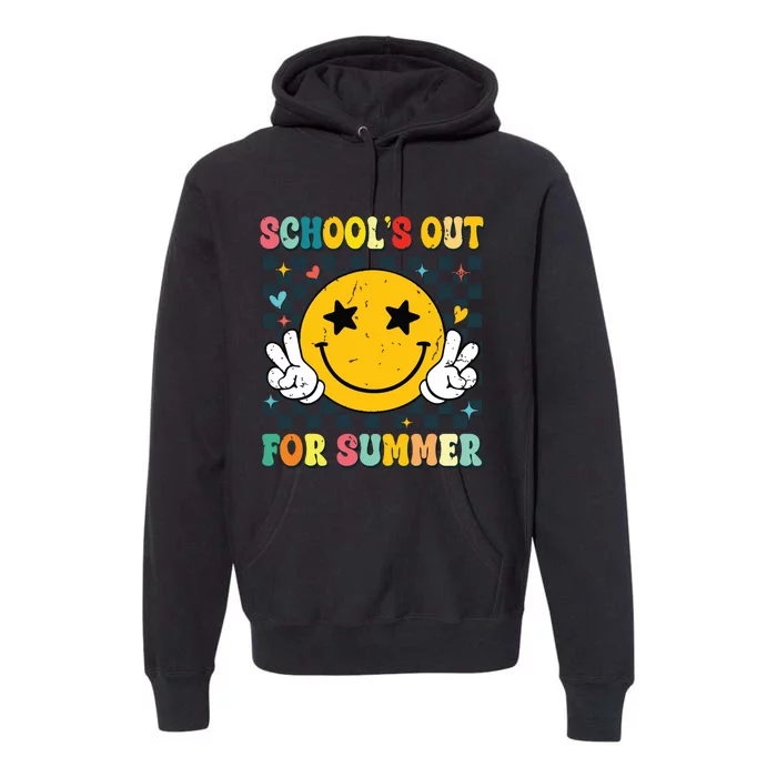 Last Day Of School Retro Schools Out For Summer Teacher Premium Hoodie