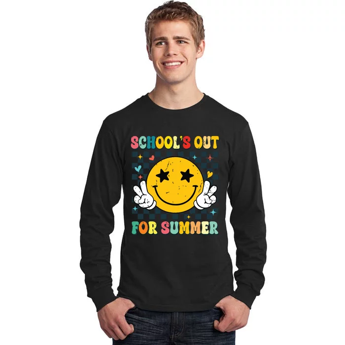 Last Day Of School Retro Schools Out For Summer Teacher Tall Long Sleeve T-Shirt