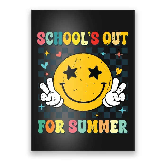 Last Day Of School Retro Schools Out For Summer Teacher Poster