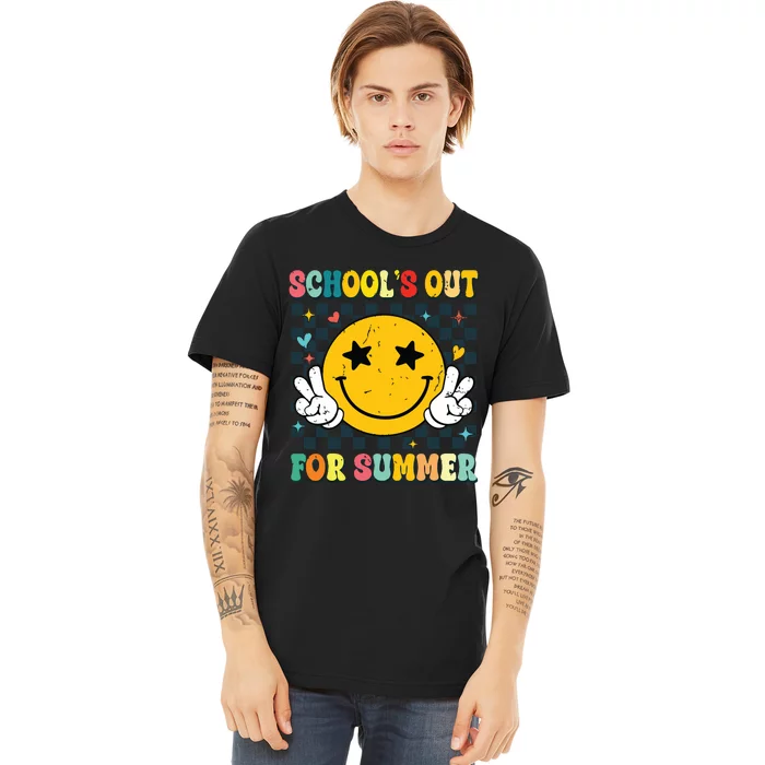 Last Day Of School Retro Schools Out For Summer Teacher Premium T-Shirt