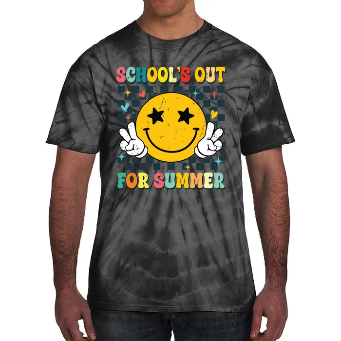 Last Day Of School Retro Schools Out For Summer Teacher Tie-Dye T-Shirt