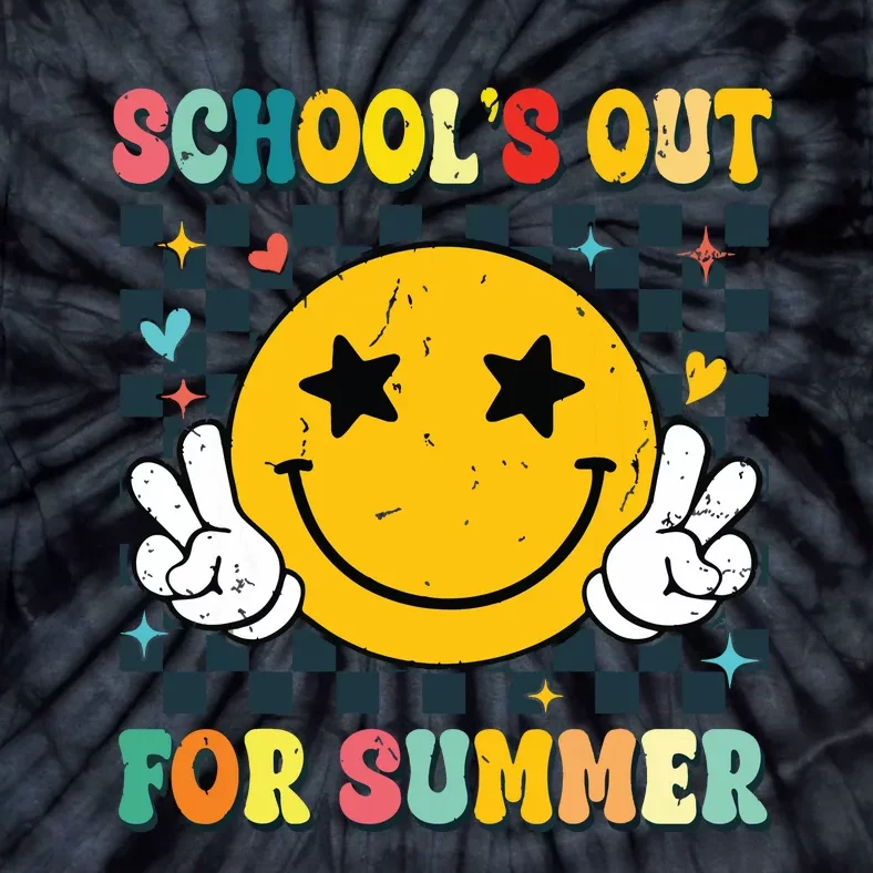 Last Day Of School Retro Schools Out For Summer Teacher Tie-Dye T-Shirt