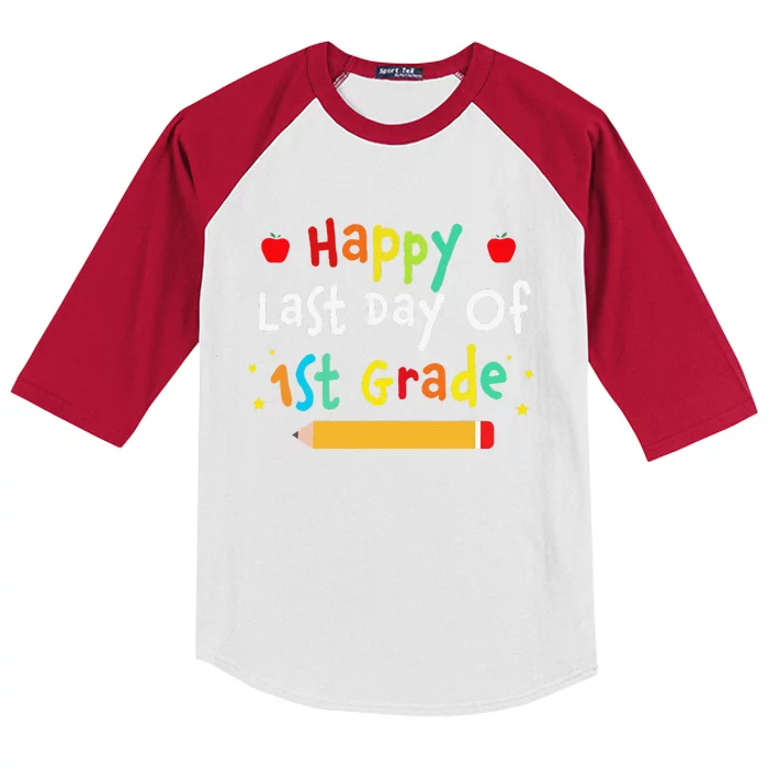 Last Day Of School 1st Grade Funny Gifts For Kids Colorblock Raglan Jersey