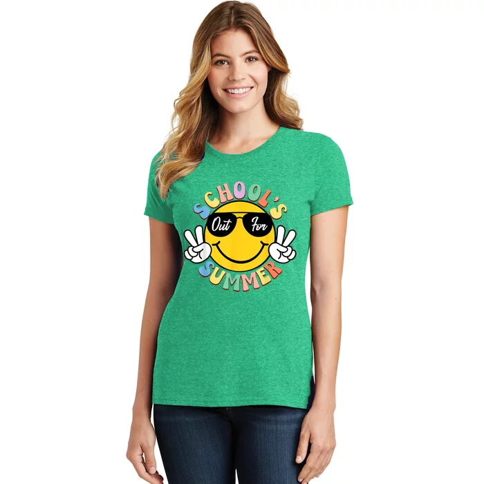 Last Day Of School Graduation Groovy Schools Out For Summer Women's T-Shirt