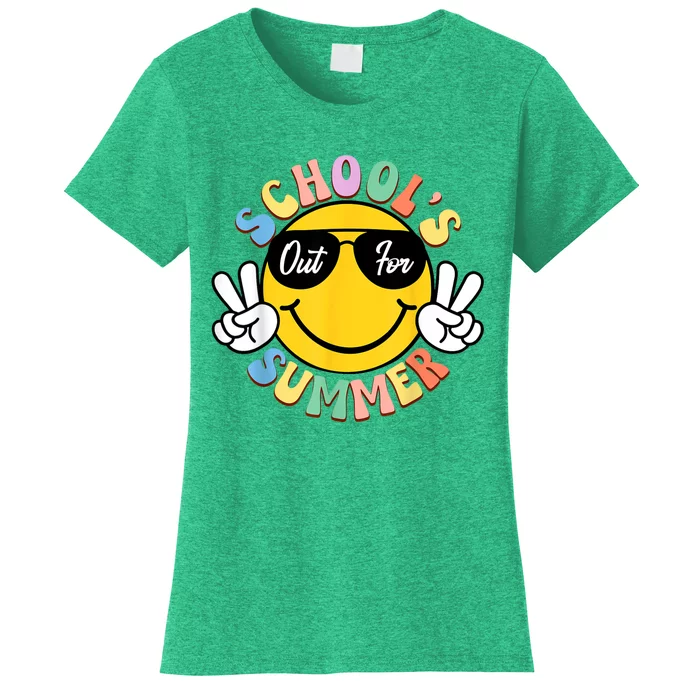 Last Day Of School Graduation Groovy Schools Out For Summer Women's T-Shirt