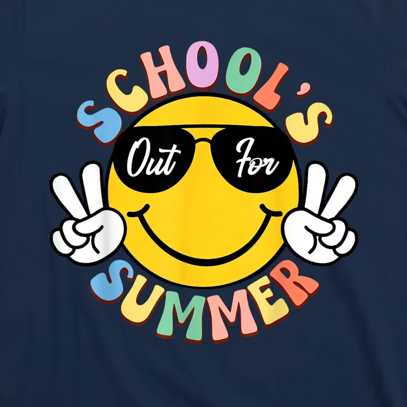 Last Day Of School Graduation Groovy Schools Out For Summer T-Shirt