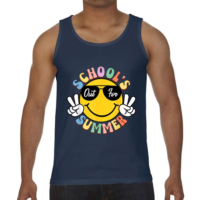 Last Day Of School Graduation Groovy Schools Out For Summer Comfort Colors® Tank Top