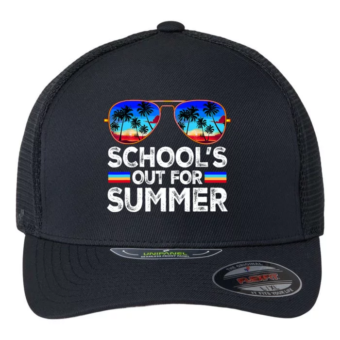 Last Day Of School Schools Out For Summer Teacher Flexfit Unipanel Trucker Cap