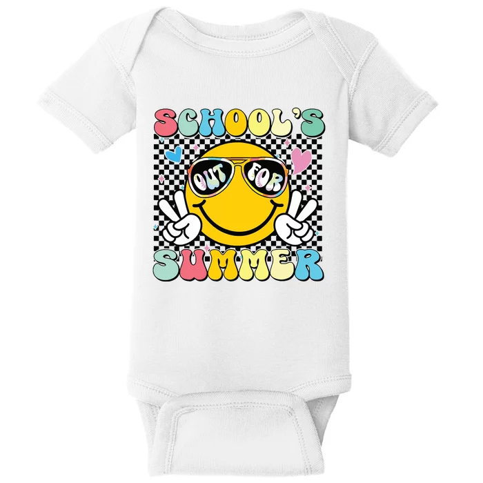 Last Day Of School Retro Schools Out For Summer Teacher Baby Bodysuit