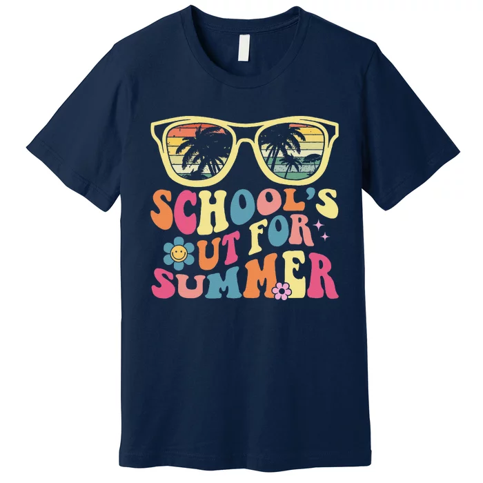 Last Day Of School Retro Teacher SchoolS Out For Summer Premium T-Shirt