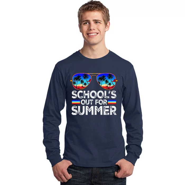 Last Day Of School Schools Out For Summer Teacher Boy Tall Long Sleeve T-Shirt