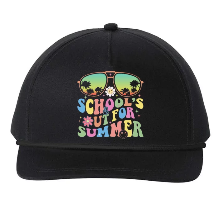 Last Day Of School Graduation Groovy Schools Out For Summer Snapback Five-Panel Rope Hat