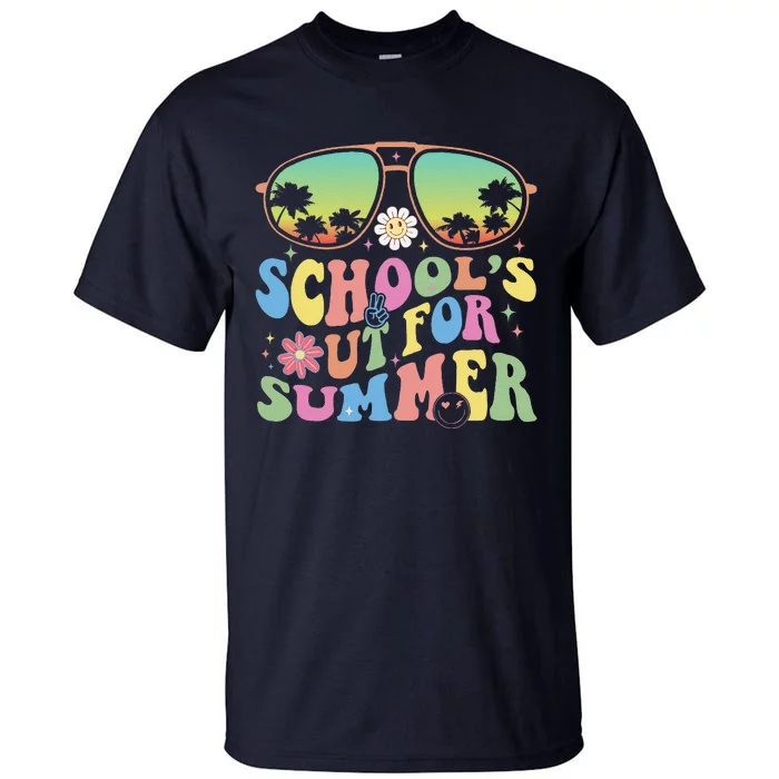 Last Day Of School Graduation Groovy Schools Out For Summer Tall T-Shirt