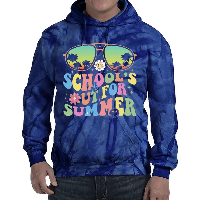 Last Day Of School Graduation Groovy Schools Out For Summer Tie Dye Hoodie