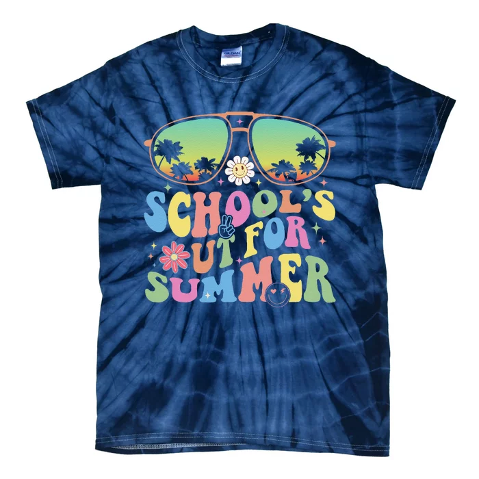 Last Day Of School Graduation Groovy Schools Out For Summer Tie-Dye T-Shirt