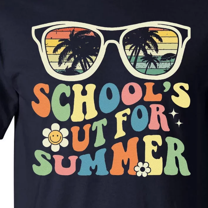 Last Day Of School Graduation Groovy Schools Out For Summer Tall T-Shirt