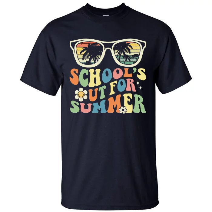 Last Day Of School Graduation Groovy Schools Out For Summer Tall T-Shirt