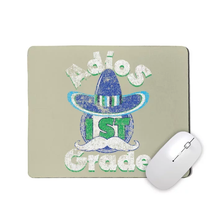 Last Day Of School Adios 1st Grade Graduation Grunge Mousepad