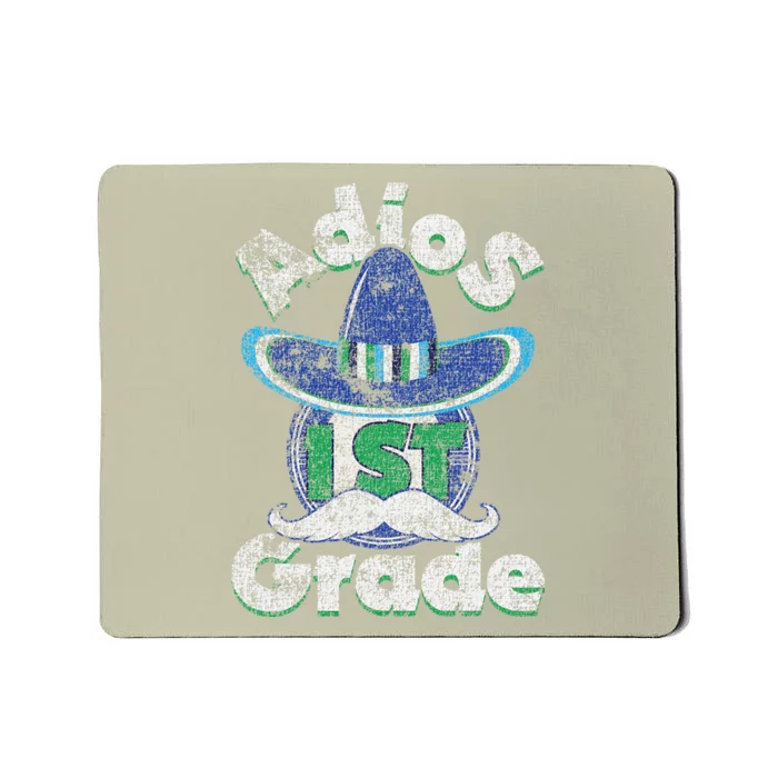 Last Day Of School Adios 1st Grade Graduation Grunge Mousepad