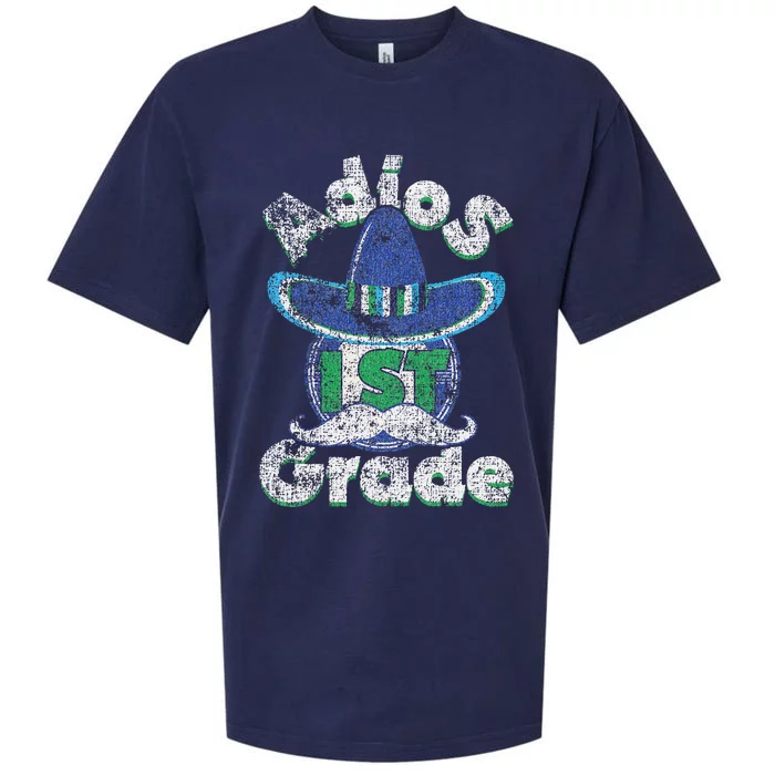 Last Day Of School Adios 1st Grade Graduation Grunge Sueded Cloud Jersey T-Shirt