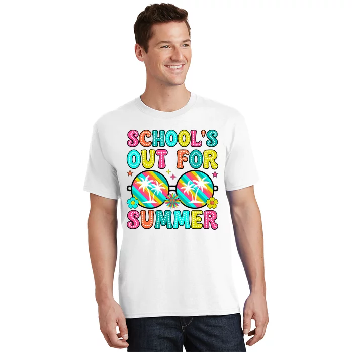 Last Day Of School Graduation Groovy Schools Out For Summer T-Shirt