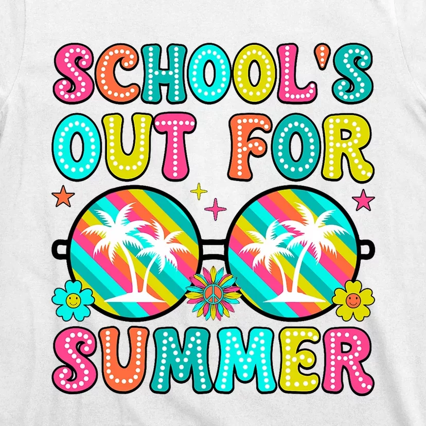 Last Day Of School Graduation Groovy Schools Out For Summer T-Shirt