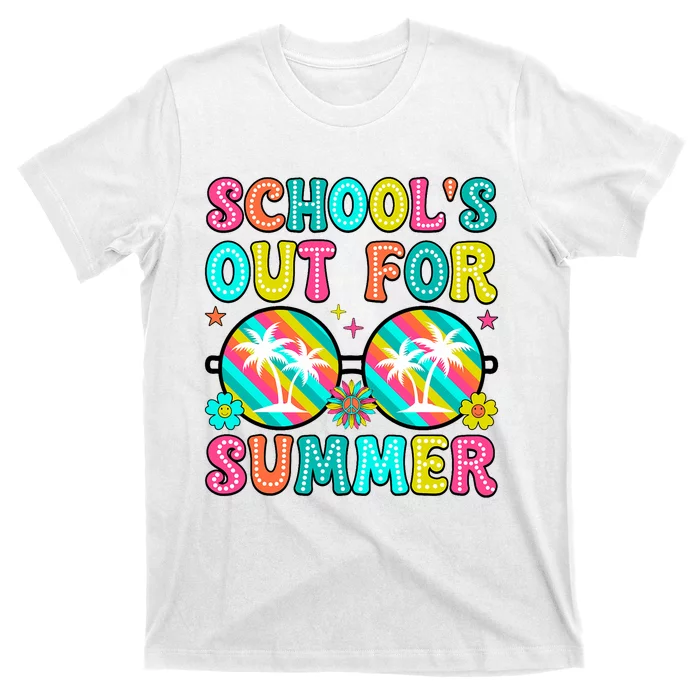 Last Day Of School Graduation Groovy Schools Out For Summer T-Shirt