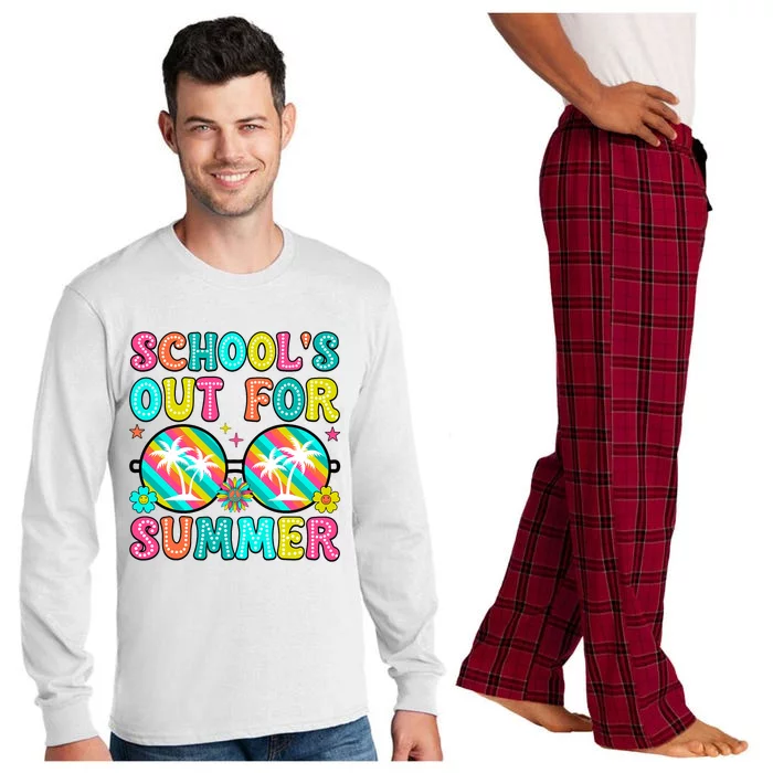 Last Day Of School Graduation Groovy Schools Out For Summer Long Sleeve Pajama Set