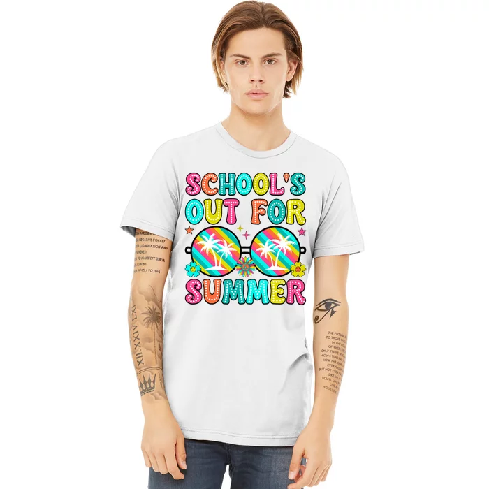 Last Day Of School Graduation Groovy Schools Out For Summer Premium T-Shirt