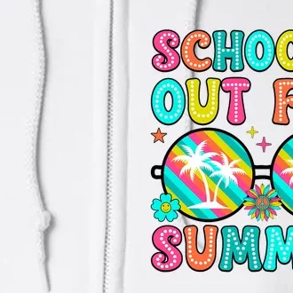 Last Day Of School Graduation Groovy Schools Out For Summer Full Zip Hoodie