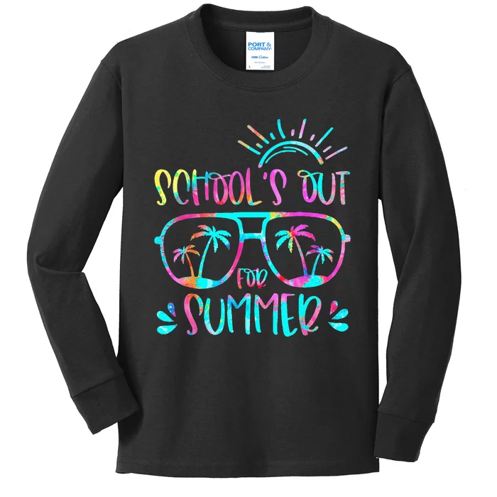 Last Day Of School Schools Out For Summer Teacher Vintage Kids Long Sleeve Shirt