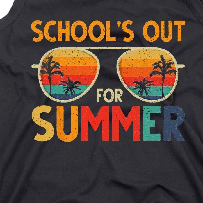 Last Day Of School Retro Schools Out For Summer Teacher Tank Top