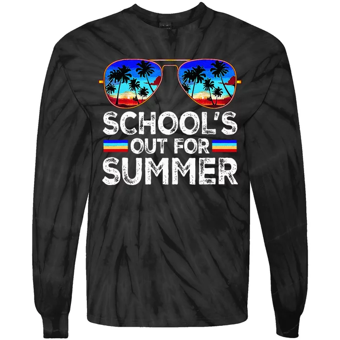 Last Day Of School Schools Out For Summer Tie-Dye Long Sleeve Shirt