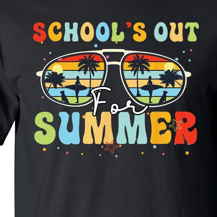 Last Day Of School Retro Schools Out For Summer Teacher Tall T-Shirt