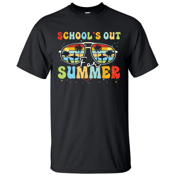 Last Day Of School Retro Schools Out For Summer Teacher Tall T-Shirt