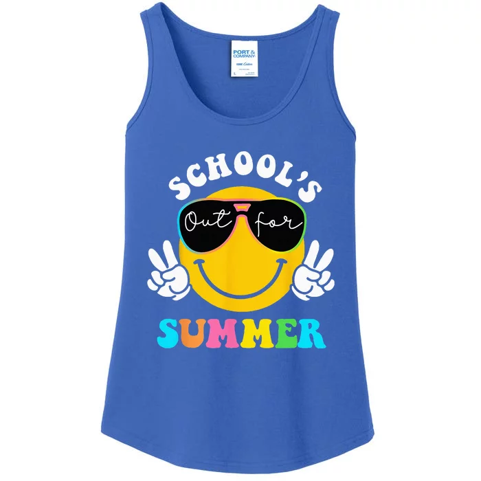 Last Day Of School Teacher Schools Out For Summer Student Ladies Essential Tank