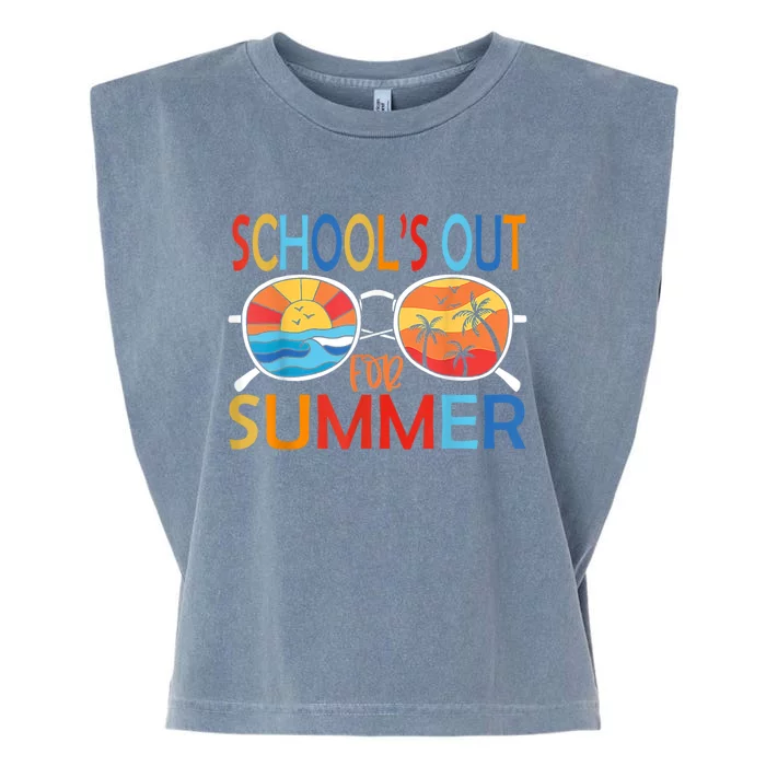 Last Day Of School Retro Schools Out For Summer Teacher Garment-Dyed Women's Muscle Tee