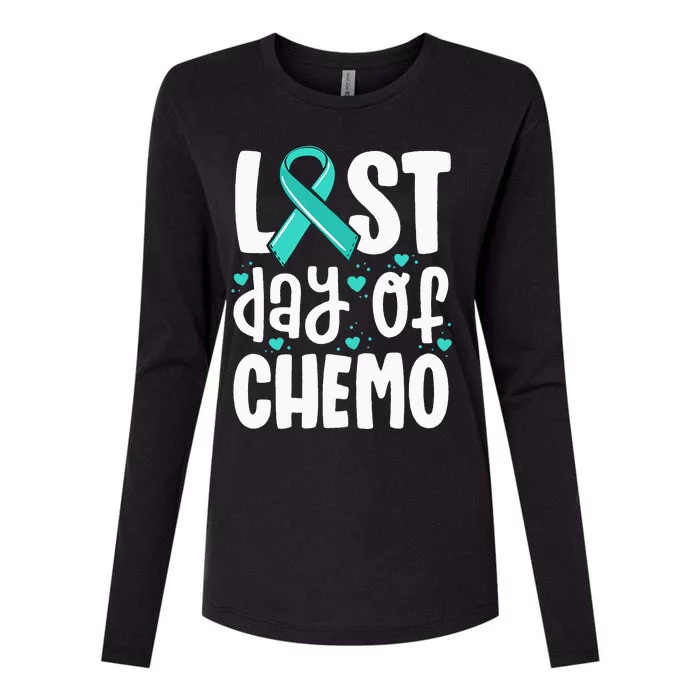 Last Day Of Chemo Women Ovarian Cancer Support Gifts Womens Cotton Relaxed Long Sleeve T-Shirt