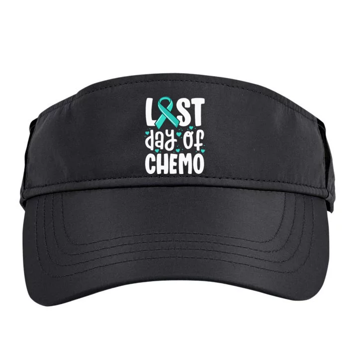 Last Day Of Chemo Women Ovarian Cancer Support Gifts Adult Drive Performance Visor