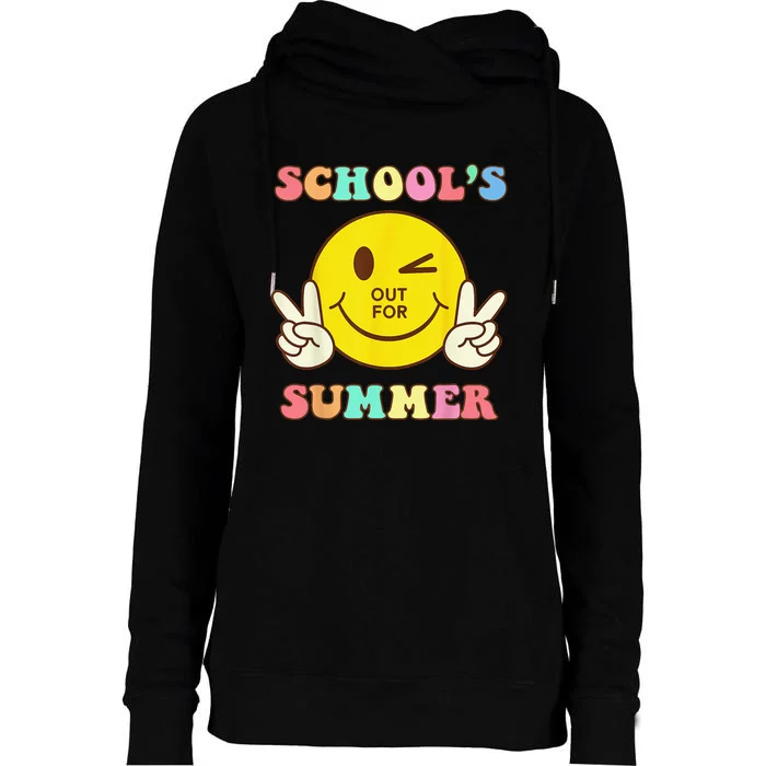 Last Day Of School Schools Out For Summer Teacher Womens Funnel Neck Pullover Hood