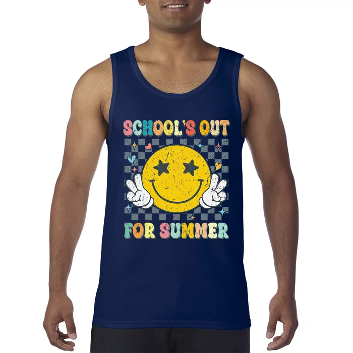 Last Day Of School Retro Schools Out For Summer Teacher Tank Top