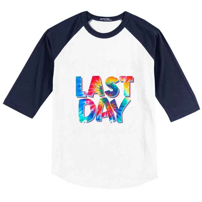 Last Day Of School Tie Dye School Graduation Gifts Baseball Sleeve Shirt