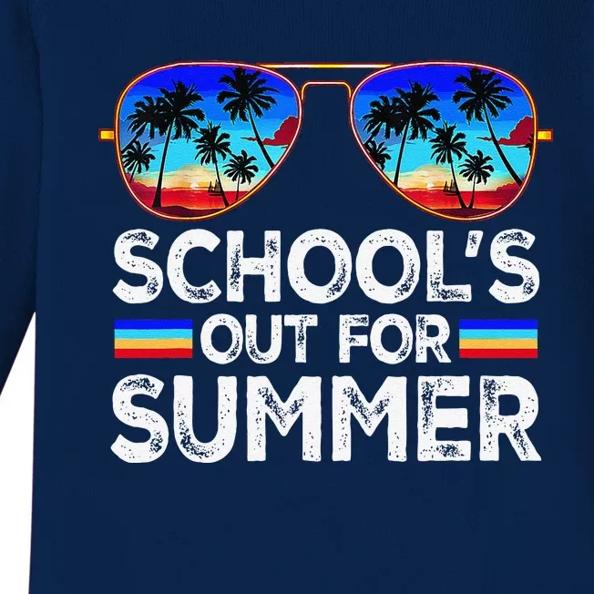 Last Day Of School Schools Out For Summer Teacher Boy Baby Long Sleeve Bodysuit