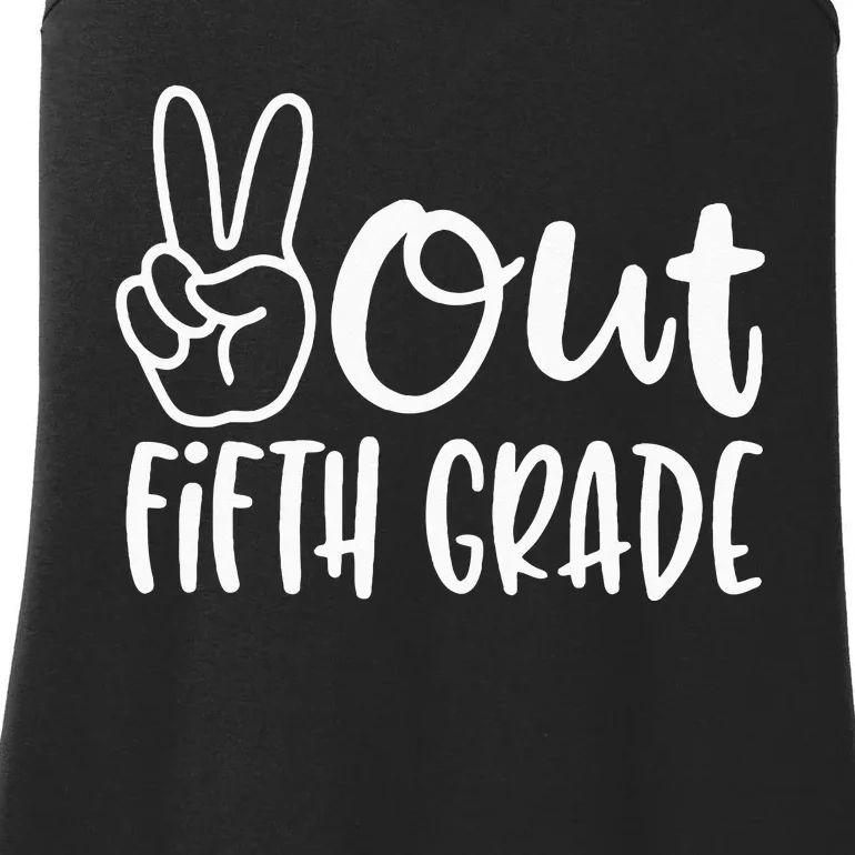 Last Day Of School Peace Out Fifth 5th Grade Teacher Kids Ladies Essential Tank