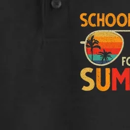 Last Day Of School Retro Schools Out For Summer Teacher Dry Zone Grid Performance Polo