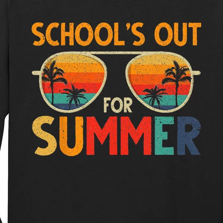 Last Day Of School Retro Schools Out For Summer Teacher Tall Long Sleeve T-Shirt