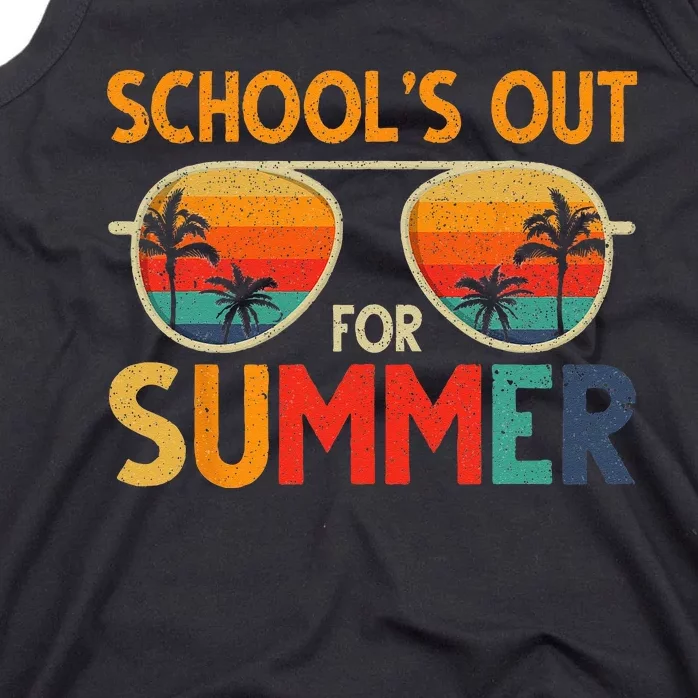 Last Day Of School Retro Schools Out For Summer Teacher Tank Top