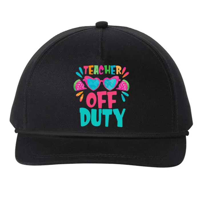 Last Day Of School Summer Break Teacher Off Duty Snapback Five-Panel Rope Hat